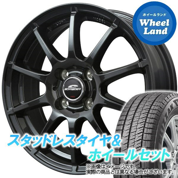 【20日(月)クーポンでお得!!】【タイヤ交換対象】トヨタ パッソセッテ M500系 MID シュナイダー スタッグ ストロングガンメタ ブリヂストン ブリザック VRX2 185/55R15 15インチ スタッドレスタイヤ&ホイールセット 4本1台分