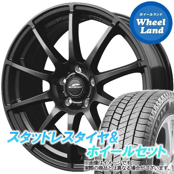 【20日(月)クーポンでお得!!】【タイヤ交換対象】ホンダ CR-Z ZF1 MID シュナイダー スタッグ ストロングガンメタ ブリヂストン ブリザック VRX3 195/55R16 16インチ スタッドレスタイヤ&ホイールセット 4本1台分