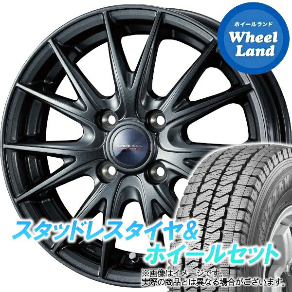 【20日(月)クーポンでお得!!】【タイヤ交換対象】ミツビシ ミニキャブバン U60系 WEDS ヴェルヴァ スポルト2 ディープメタル ブリヂストン ブリザック VL10 145/80R12 12インチ スタッドレスタイヤ&ホイールセット 4本1台分