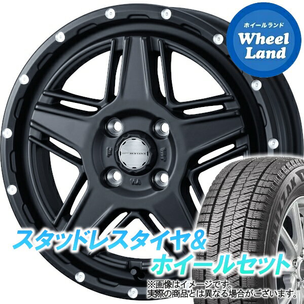 【20日(月)クーポンでお得!!】【タイヤ交換対象】ダイハツ ミラジーノ L650系 WEDS マッドヴァンス 07 フルマットブラック ブリヂストン ブリザック VRX2 165/55R15 15インチ スタッドレスタイヤ&ホイールセット 4本1台分