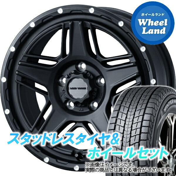 【10日(金)はお得な日!!】【タイヤ交換対象】ミツビシ アウトランダーPHEV GG2W WEDS マッドヴァンス 07 フルマットブラック ダンロップ ウインターマックス SJ8+ 215/70R16 16インチ スタッドレスタイヤ&ホイールセット 4本1台分