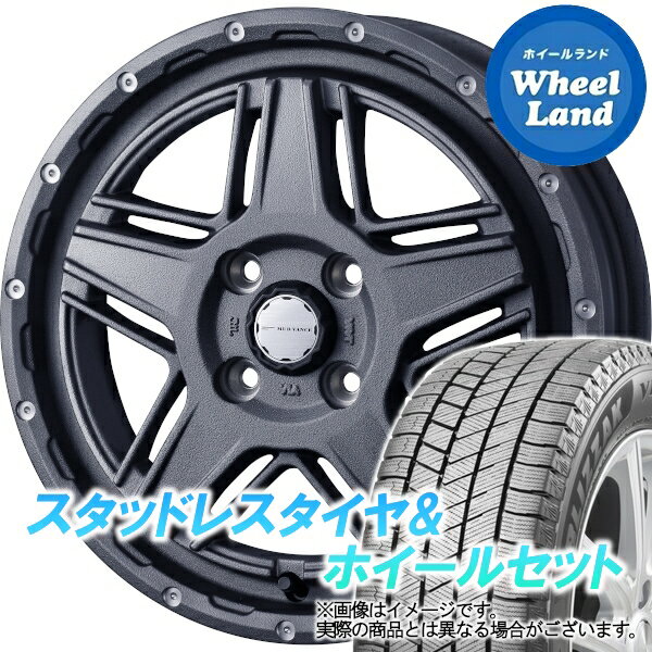 【20日(月)クーポンでお得!!】【タイヤ交換対象】ホンダ バモス ホビオ HM3,4 WEDS マッドヴァンス 07 フリントグレイ ブリヂストン ブリザック VRX3 165/50R15 15インチ スタッドレスタイヤ&ホイールセット 4本1台分