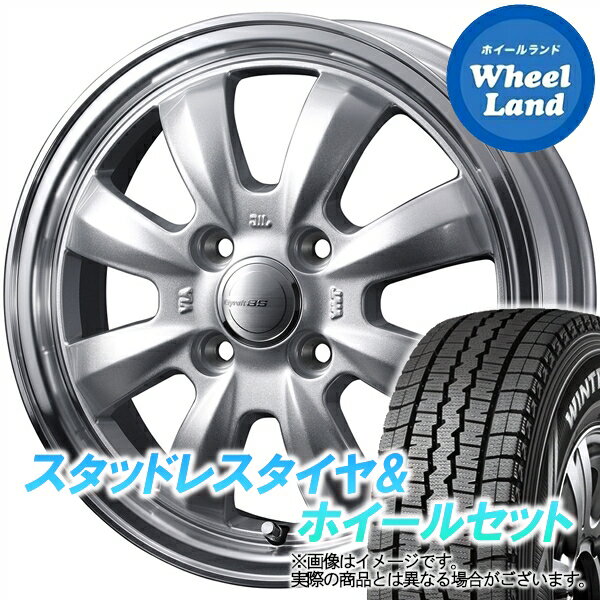 【20日(月)クーポンでお得!!】【タイヤ交換対象】スズキ キャリィ DA63T WEDS グラフト 8S シルバー／リムポリッシュ ダンロップ ウインターマックス SV01 145/80R12 12インチ スタッドレスタイヤ&ホイールセット 4本1台分