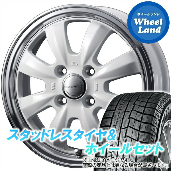 【1日(土)ワンダフル&クーポン!!】【タイヤ交換対象】ダイハツ ミラジーノ L650系 WEDS グラフト 8S ホワイト／リムポリッシュ ヨコハマ アイスガード 6 IG60 165/55R15 15インチ スタッドレスタイヤ&ホイールセット 4本1台分