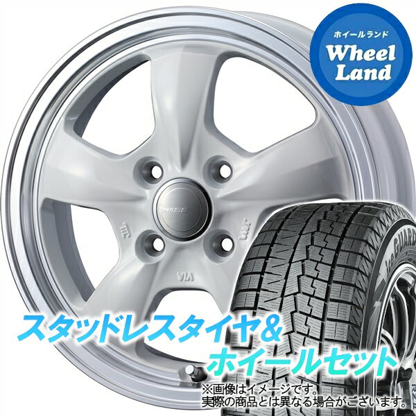 【20日(月)クーポンでお得!!】【タイヤ交換対象】ダイハツ タント エグゼ L450系 WEDS グラフト 5S ホワイト／リムポリッシュ ヨコハマ アイスガード 7 IG70 165/55R15 15インチ スタッドレスタイヤ&ホイールセット 4本1台分