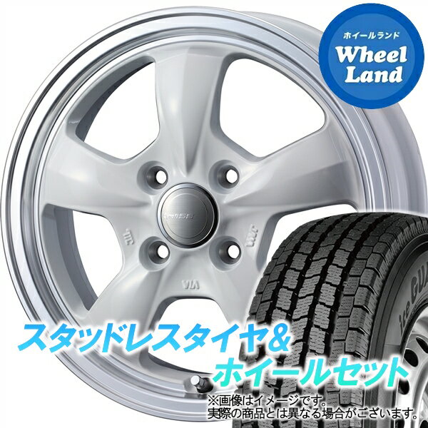 【20日(月)クーポンでお得!!】【タイヤ交換対象】スズキ キャリィ DA63T WEDS グラフト 5S ホワイト／リムポリッシュ ヨコハマ アイスガード iG91 145/80R12 12インチ スタッドレスタイヤ&ホイールセット 4本1台分