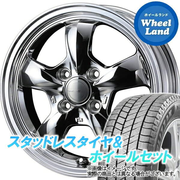 【20日(月)クーポンでお得!!】【タイヤ交換対象】ダイハツ タント エグゼ L450系 WEDS グラフト 5S ブライトスパッタリング ブリヂストン ブリザック VRX3 165/55R15 15インチ スタッドレスタイヤ&ホイールセット 4本1台分