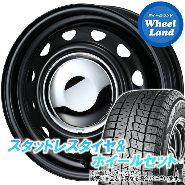 【1日(土)ワンダフル&クーポン!!】【タイヤ交換対象】ダイハツ ミラジーノ L650系 WEDS スチール ネオキャロ セミマットBK/CRキャップ ヨコハマ アイスガード 7 IG70 155/65R14 14インチ スタッドレスタイヤ&ホイールセット 4本1台分