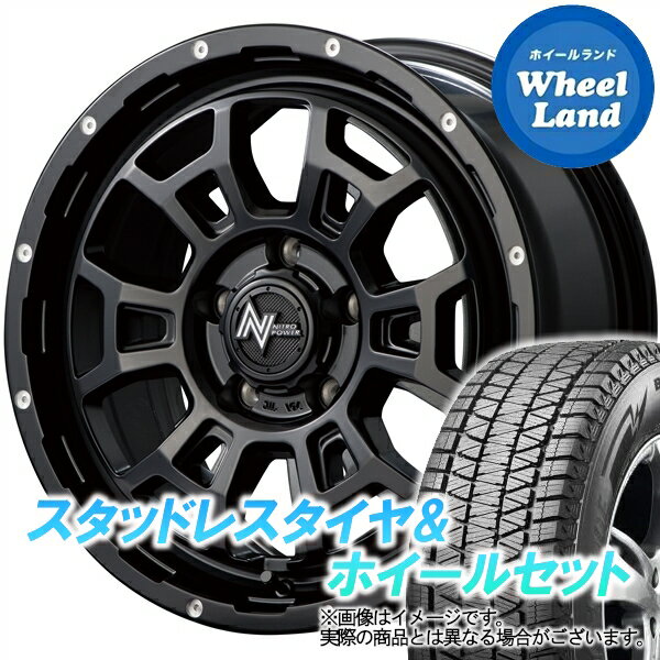 【25日(土)はお得な日!!】【タイヤ交換対象】ミツビシ アウトランダー GF7W,GF8W MID ナイトロパワー H6スラッグ セミグロスBK/マシニング ブリヂストン ブリザック DM-V3 215/70R16 16インチ スタッドレスタイヤ&ホイールセット 4本1台分