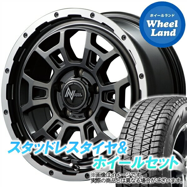 【25日(土)はお得な日!!】【タイヤ交換対象】ミツビシ アウトランダーPHEV GG2W MID ナイトロパワー H6スラッグ SGGM/フランジDC/リムP ブリヂストン ブリザック DM-V3 215/70R16 16インチ スタッドレスタイヤ&ホイールセット 4本1台分