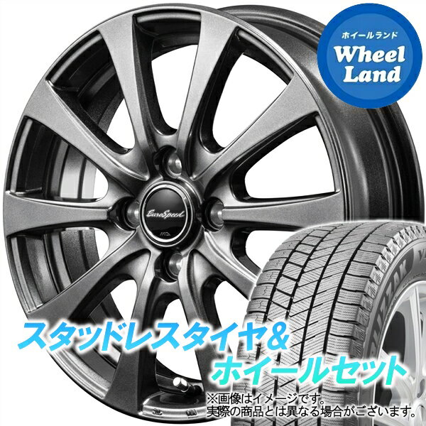 【5日(水)クーポンあり!!】【タイヤ交換対象】ダイハツ ミラジーノ L650系 MID ユーロスピード G10 メタリックグレー ブリヂストン ブリザック VRX3 145/80R13 13インチ スタッドレスタイヤ&ホイールセット 4本1台分