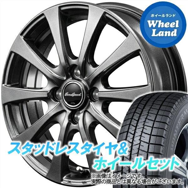 【15日(水)クーポンあり!!】【タイヤ交換対象】ミツビシ コルトプラス Z2#W MID ユーロスピード G10 メタリックグレー ダンロップ ウインターマックス WM03 195/45R16 16インチ スタッドレスタイヤ&ホイールセット 4本1台分