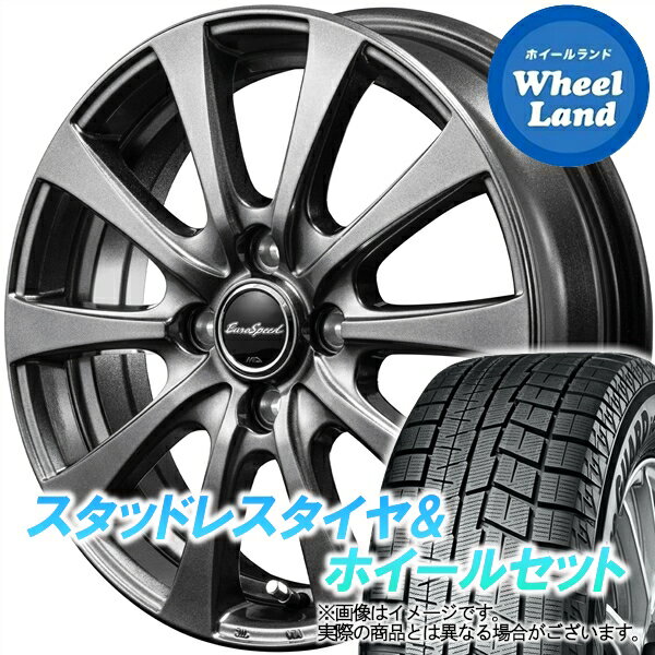 【20日(月)クーポンでお得!!】【タイヤ交換対象】ダイハツ ミラ イース LA300,310系 MID ユーロスピード G10 メタリックグレー ヨコハマ アイスガード 6 IG60 165/55R15 15インチ スタッドレスタイヤ&ホイールセット 4本1台分