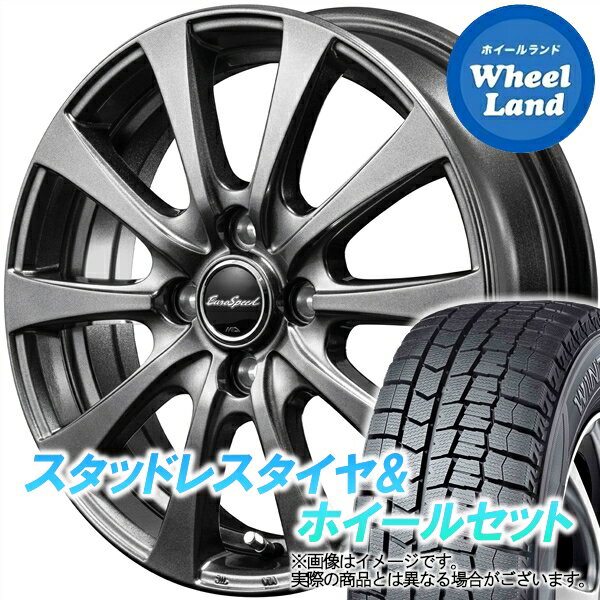 【20日(月)クーポンでお得!!】【タイヤ交換対象】ホンダ ライフディーバ JC系 NA車 4WD MID ユーロスピード G10 メタリックグレー ダンロップ ウインターマックス WM02 155/65R13 13インチ スタッドレスタイヤ&ホイールセット 4本1台分