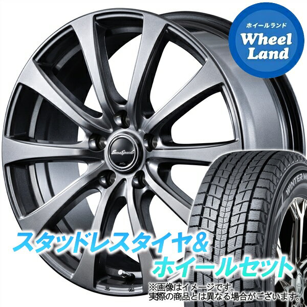 【25日(土)はお得な日!!】【タイヤ交換対象】ミツビシ アウトランダー GF7W,GF8W MID ユーロスピード G10 メタリックグレー ダンロップ ウインターマックス SJ8+ 215/70R16 16インチ スタッドレスタイヤ&ホイールセット 4本1台分