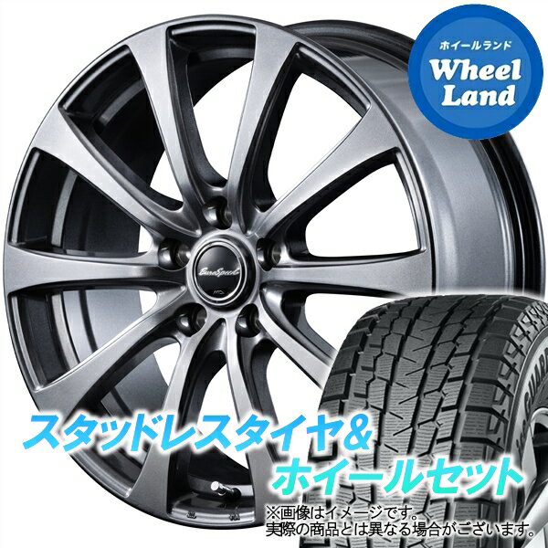 【25日(土)はお得な日!!】【タイヤ交換対象】ミツビシ アウトランダー CW5W MID ユーロスピード G10 メタリックグレー ヨコハマ アイスガード SUV G075 215/70R16 16インチ スタッドレスタイヤ&ホイールセット 4本1台分