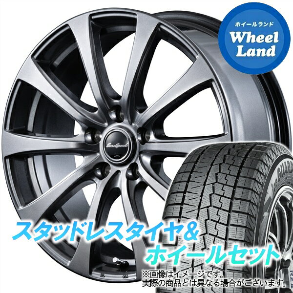 【20日(月)クーポンでお得!!】【タイヤ交換対象】ホンダ CR-Z ZF1 MID ユーロスピード G10 メタリックグレー ヨコハマ アイスガード 7 IG70 195/55R16 16インチ スタッドレスタイヤ&ホイールセット 4本1台分