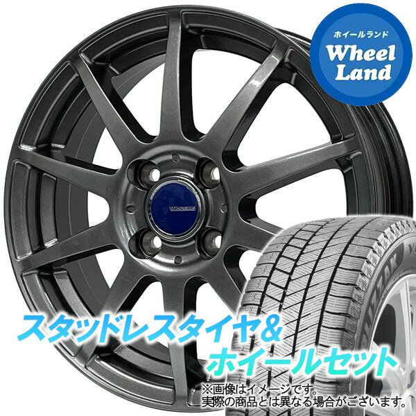 【25日(土)はお得な日!!】【タイヤ交換対象】ニッサン ウイングロード Y12系 WINNERS ウイナーズ CF-01 メタリックグレー ブリヂストン ブリザック VRX3 185/65R15 15インチ スタッドレスタイヤ&ホイールセット 4本1台分