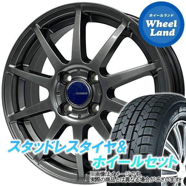 ホンダ N BOX JF系 ターボ車 ウイナーズ CF-01 メタリックグレー トーヨー オブザーブ ガリットGIZ 165/55R15 15インチ スタッドレスタイヤ&ホイールセット 4本1台分