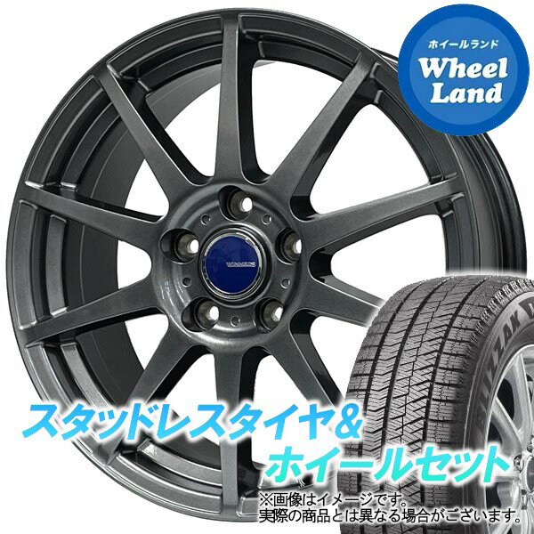 【20日(月)クーポンでお得!!】【タイヤ交換対象】スバル レガシィツーリングワゴン BR9 WINNERS ウイナーズ CF-01 メタリックグレー ブリヂストン ブリザック VRX2 225/50R17 17インチ スタッドレスタイヤ&ホイールセット 4本1台分