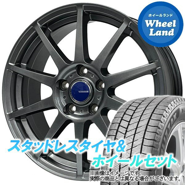 【15日(水)クーポンあり!!】【タイヤ交換対象】ホンダ CR-V RT系 WINNERS ウイナーズ CF-01 メタリックグレー ブリヂストン ブリザック VRX3 235/60R18 18インチ スタッドレスタイヤ&ホイールセット 4本1台分