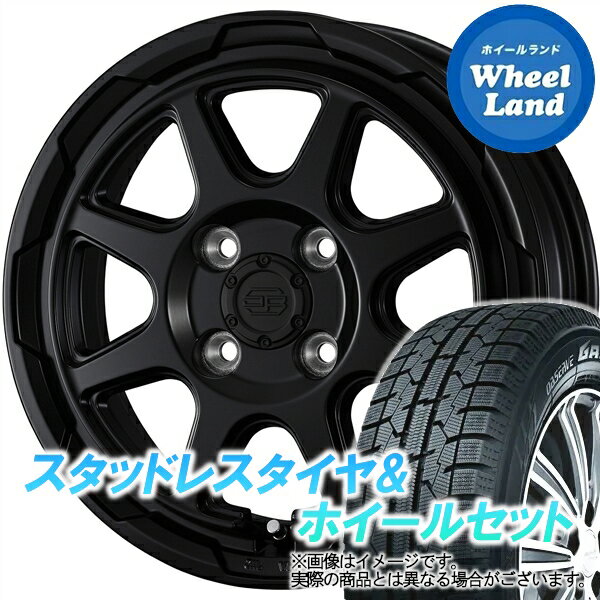 【20日(月)クーポンでお得!!】【タイヤ交換対象】ダイハツ ミラジーノ L650系 WEDS ウェッズ スタットベルク セミマットブラック トーヨー オブザーブ ガリットGIZ 165/55R15 15インチ スタッドレスタイヤ&ホイールセット 4本1台分