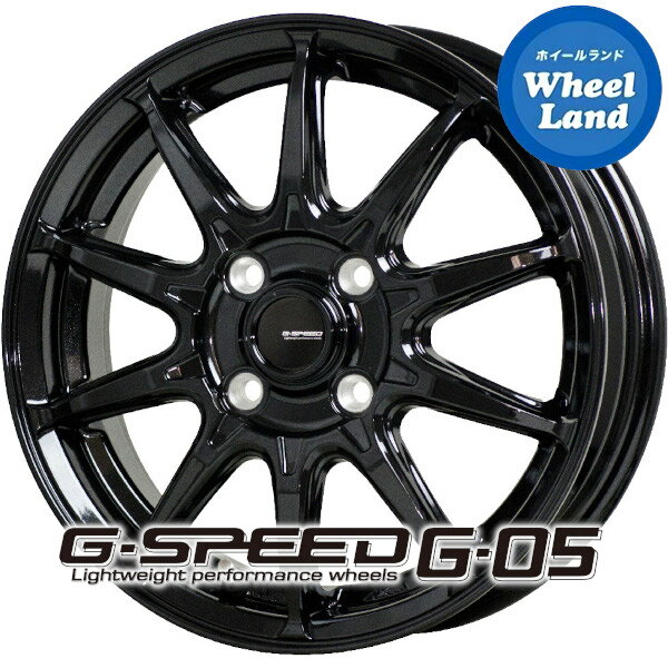 【軽自動車用】ホットスタッフ Gスピード G-05 メタリックブラック(MBK) 4.5J-14 +45 4穴 PCD100 14インチホイール 4本1台分【送料無料】