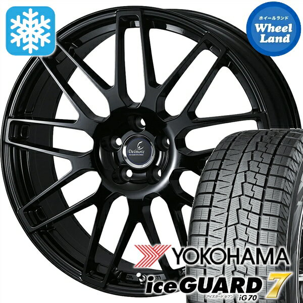 【専用設計/ホイール確保済!】【タイヤ交換対象】ウェッズ デルモア LC.S グロスブラック ヨコハマ アイスガード 7 IG70 235/40R19 19インチ スタッドレスタイヤ&ホイールセット 4本1台分レクサス(LEXUS) RC 10系 球面ボルト車 2023年1月以降