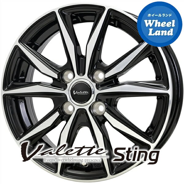 【コスパ最強ブラックポリッシュ】ホットスタッフ ヴァレット スティング ブラックポリッシュ(BKP) 5.0J-14 +38 4穴 PCD100 14インチホイール 4本1台分【送料無料】