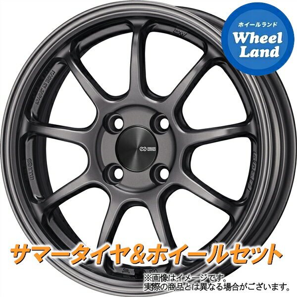 【20日(月)クーポンでお得!!】【タイヤ交換対象】トヨタ パッソ 30系 ENKEI パフォーマンスライン PF09 ダークシルバー ブリヂストン レグノ GR-X2 185/55R15 15インチ サマータイヤ ホイール セット 4本1台分