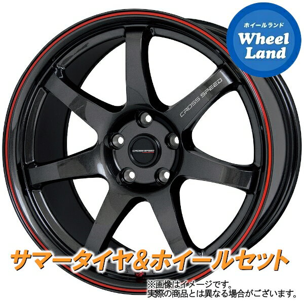 【20日(月)クーポンでお得!!】【タイヤ交換対象】ミツビシ アウトランダーPHEV GG2W HOT STUFF クロススピード CR7 グロスGM&レッドライン ブリヂストン アレンザ ALENZA001 225/55R18 18インチ サマータイヤ ホイール セット 4本1台分