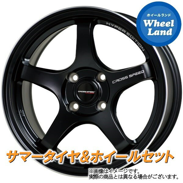 【20日(月)クーポンでお得!!】【タイヤ交換対象】ダイハツ ミラジーノ L650系 クロススピード ハイパーエディションCR5 セミグロスBK ダンロップ エナセーブ EC204 155/65R14 14インチ サマータイヤ ホイール セット 4本1台分