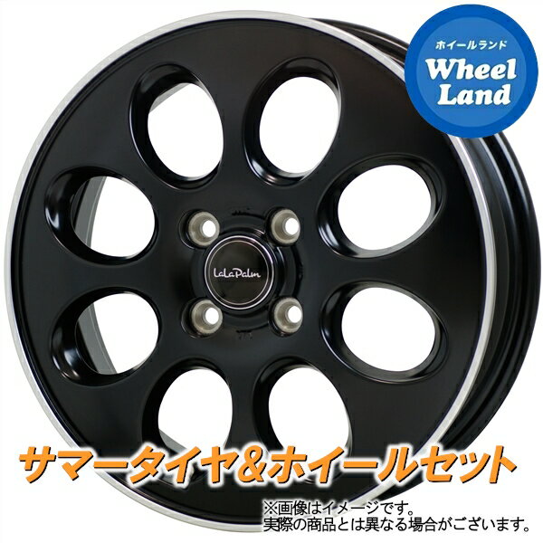 【5日(水)クーポンあり!!】【タイヤ交換対象】ダイハツ ミラ L250,260系 HOT STUFF ララパーム オーバル セミグロスBK／リムP ダンロップ ディレッツァ Z3 165/55R14 14インチ サマータイヤ ホイール セット 4本1台分