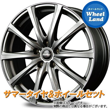 【1日(木)ポイントUP!&クーポン発行!】【取付対象】ホンダ ストリーム RN1〜5 MANARAY ユーロスピード V25 メタリックグレー ダンロップ ルマン V LM5 195/65R15 15インチ サマータイヤ ホイール セット 4本1台分