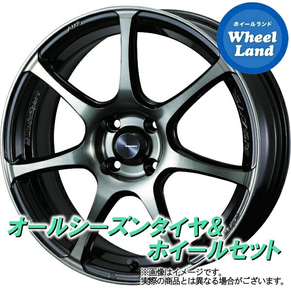 【15日(水)クーポンあり!!】【タイヤ交換対象】ニッサン ノート E12系 WEDS ウェッズスポーツ SA-75R ウォースブラッククリアー ダンロップ オールシーズン MAXX AS1 195/55R16 16インチ オールシーズンタイヤ ホイール セット 4本1台分 1