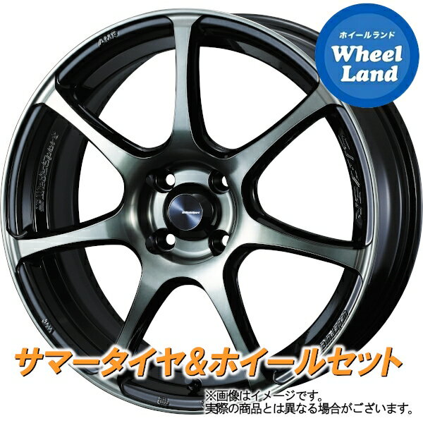 【5日(水)クーポンあり!!】【タイヤ交換対象】ニッサン ウイングロード Y12系 WEDS ウェッズスポーツ SA-75R ウォースブラッククリアー ヨコハマ ブルーアース GT AE51 195/50R16 16インチ サマータイヤ ホイール セット 4本1台分