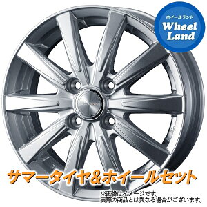 【31日～1日48時間クーポン!!】【タイヤ交換対象】スズキ Kei 10,20系 WEDS ジョーカー スピリッツ シルバー ダンロップ EC202L 165/70R14 14インチ サマータイヤ ホイール セット 4本1台分