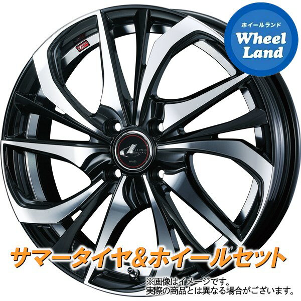 【5日(水)クーポンあり!!】【タイヤ交換対象】ダイハツ ミラ L250,260系 WEDS レオニス TE パールBK/ミラーカット ヨコハマ アドバン フレバ V701 165/50R15 15インチ サマータイヤ ホイール セット 4本1台分