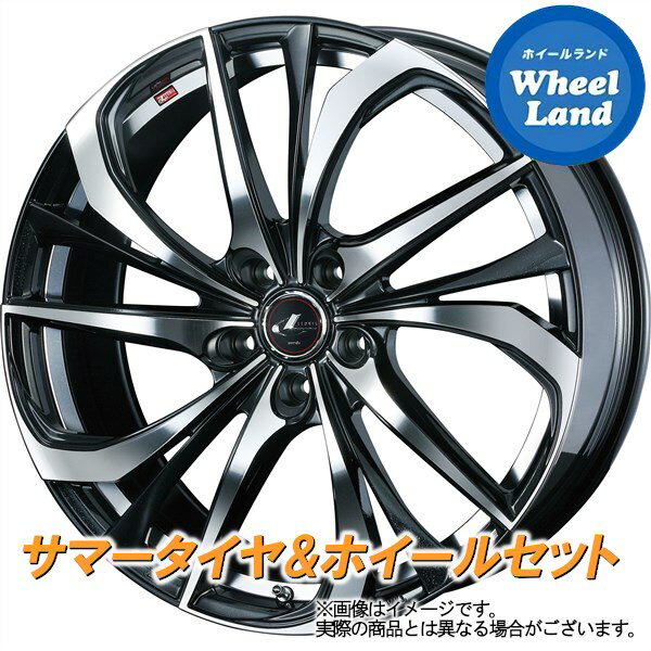 【20日(月)クーポンでお得!!】【タイヤ交換対象】トヨタ プリウスPHV ZVW52 WEDS レオニス TE パールBK/ミラーカット トーヨー ナノエナジー 3プラス 225/40R18 18インチ サマータイヤ ホイール セット 4本1台分