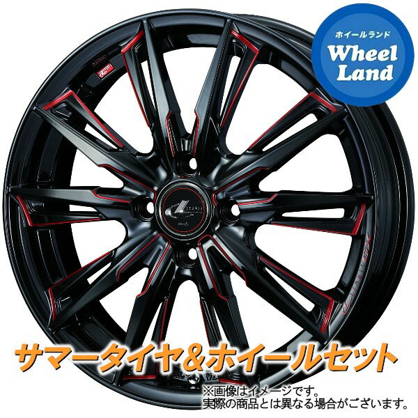 【20日(月)クーポンでお得!!】【タイヤ交換対象】ダイハツ ミラジーノ L650系 WEDS レオニス GX ブラック/SCマシニング　レッド BS ポテンザ アドレナリンRE004 165/50R16 16インチ サマータイヤ ホイール セット 4本1台分