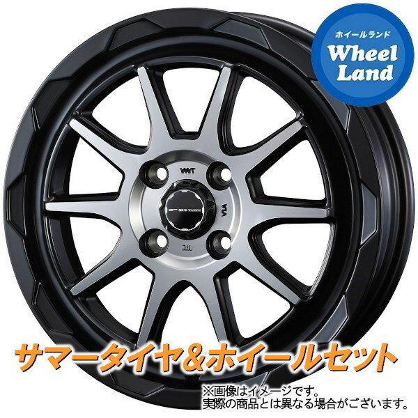 【25日(土)はお得な日!!】【タイヤ交換対象】ダイハツ ミラジーノ L650系 WEDS マッドヴァンス 06 マットブラックポリッシュ ヨコハマ ブルーアース AE-01 155/65R14 14インチ サマータイヤ ホイール セット 4本1台分