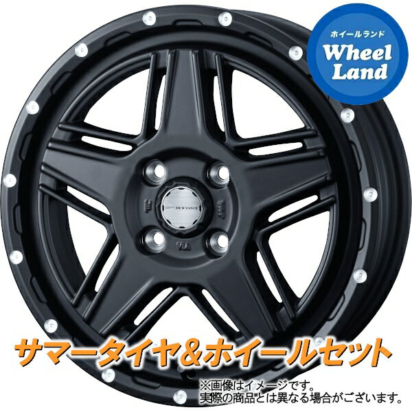 【20日(月)クーポンでお得!!】【タイヤ交換対象】ダイハツ ミラジーノ L650系 WEDS マッドヴァンス 07 フルマットブラック ダンロップ EC202L 165/55R15 15インチ サマータイヤ ホイール セット 4本1台分