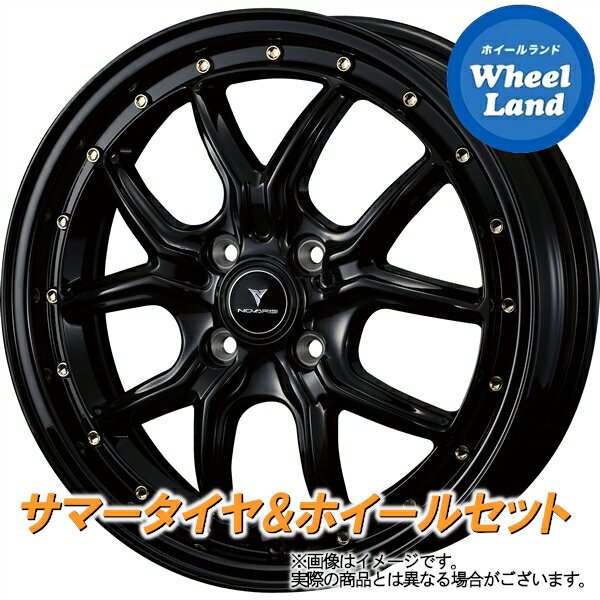 【20日(月)クーポンでお得!!】【タイヤ交換対象】ダイハツ ミラ L250,260系 WEDS ノヴァリス アセットS1 ブラック／ゴールドピアス ヨコハマ ブルーアース AE-01 165/50R15 15インチ サマータイヤ ホイール セット 4本1台分