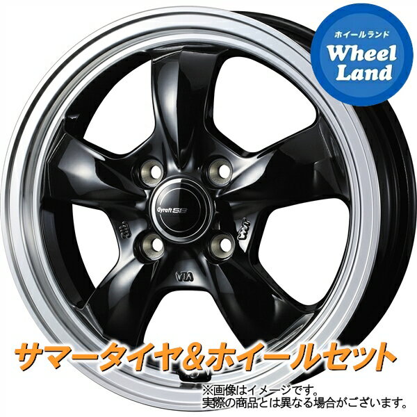 【20日(月)クーポンでお得!!】【タイヤ交換対象】ダイハツ ミラジーノ L650系 WEDS グラフト 5S ブラック／リムポリッシュ ダンロップ エナセーブ RV505 155/65R14 14インチ サマータイヤ ホイール セット 4本1台分