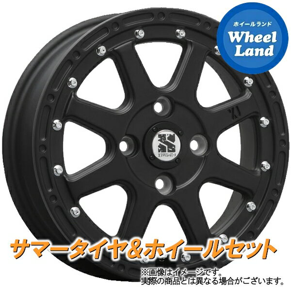 【15日(水)クーポンあり!!】【タイヤ交換対象】スバル サンバー　カーゴ S300系 MLJ エクストリームJ フラットBK トーヨー オープンカントリー RT 145/80R12 12インチ サマータイヤ ホイール セット 4本1台分