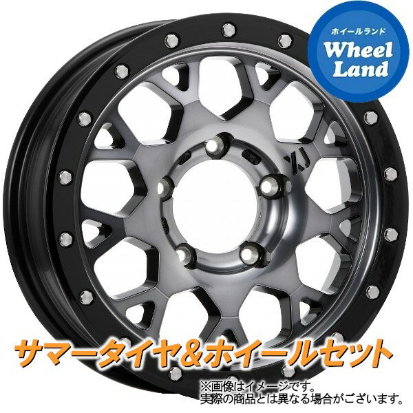 【20日(月)クーポンでお得!!】【タイヤ交換対象】マツダ AZオフロード JM23W MLJ エクストリームJ XJ04 グロスBKマシーンスモーククリア ブリヂストン デューラー A/T001 175/80R16 16インチ サマータイヤ ホイール セット 4本1台分