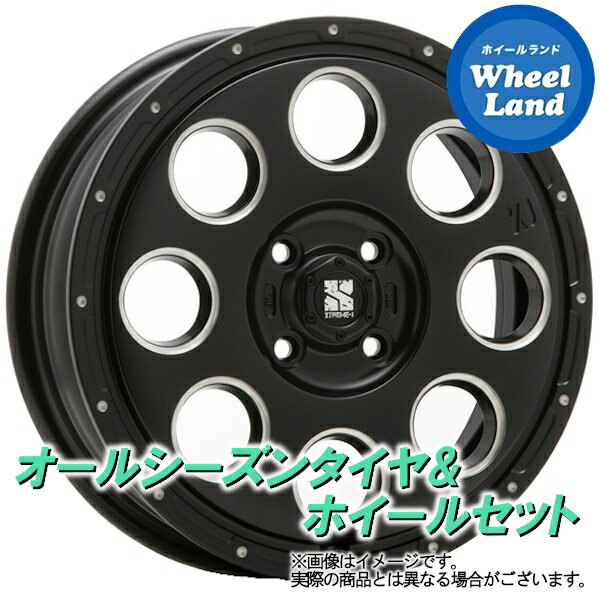 【15日(水)クーポンあり!!】【タイヤ交換対象】ホンダ N WGN JH系 NA車 4WD MLJ エクストリームJ KK03 サテンブラックミルド ダンロップ オールシーズン MAXX AS1 155/65R14 14インチ オールシーズンタイヤ ホイール セット 4本1台分