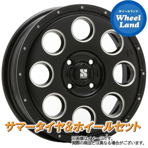 【15日(水)クーポンあり!!】【タイヤ交換対象】ホンダ ゼスト スパーク JE系 NA車 2WD MLJ エクストリームJ KK03 サテンブラックミルド ヨコハマ ブルーアース AE-01 165/55R14 14インチ サマータイヤ ホイール セット 4本1台分