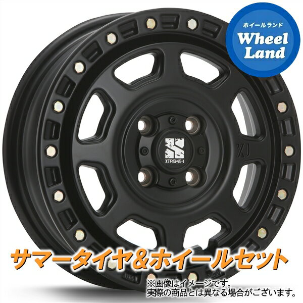 【20日(月)クーポンでお得!!】【タイヤ交換対象】ダイハツ ミラジーノ L650系 MLJ エクストリームJ XJ07 サテンブラック ヨコハマ ブルーアース RV RV-03CK 145/80R13 13インチ サマータイヤ ホイール セット 4本1台分