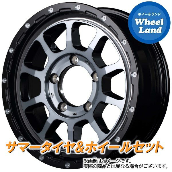 【15日(水)クーポンあり!!】【タイヤ交換対象】スズキ ジムニー JB64W MID ナイトロパワー M10パーシングJ BK/DC+マシニング/BKクリア ダンロップ グラントレック AT5 175/80R16 16インチ サマータイヤ ホイール セット 4本1台分